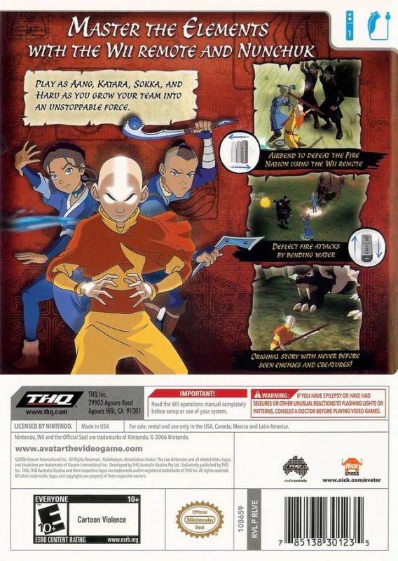 Avatar: The Last Airbender for Wii - Sales, Wiki, Release Dates, Review,  Cheats, Walkthrough