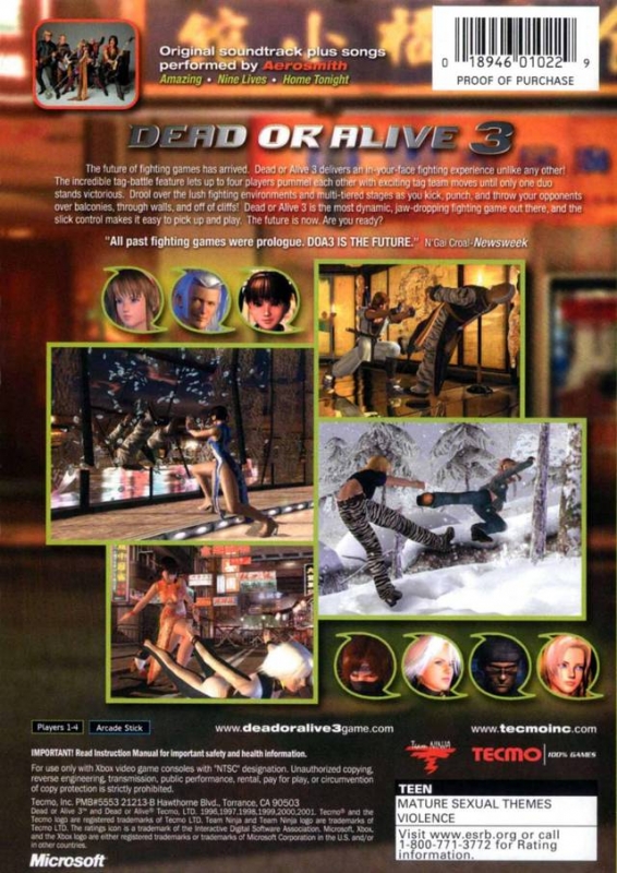Dead or Alive 3 for Xbox - Sales, Wiki, Release Dates, Review, Cheats,  Walkthrough