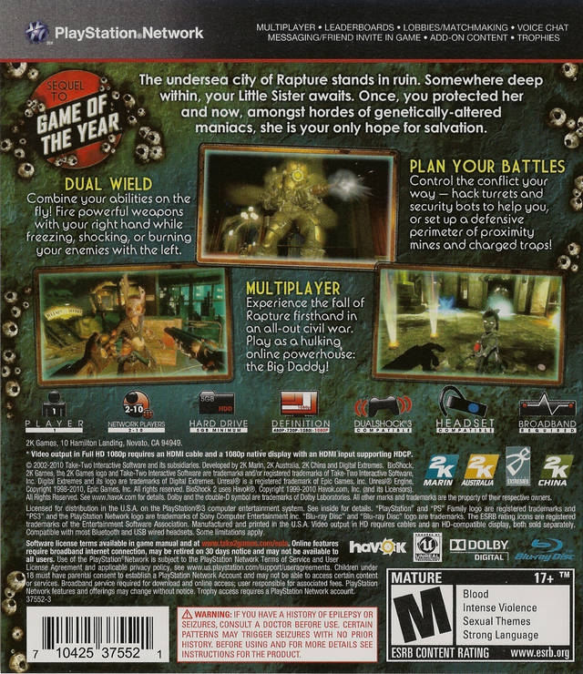Frank Worthley Kent privacy BioShock 2: Sea of Dreams for PlayStation 3 - Sales, Wiki, Release Dates,  Review, Cheats, Walkthrough