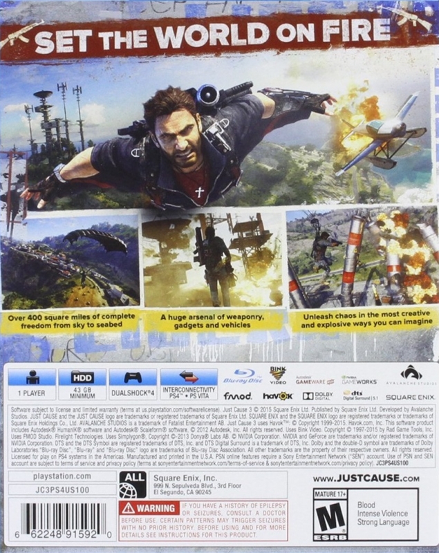 Just Cause 3 for PlayStation 4 - Sales, Wiki, Release Dates, Review, Cheats,  Walkthrough