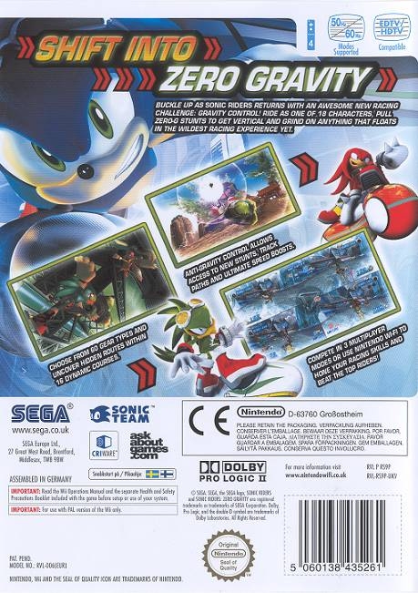 Sonic Riders: Zero Gravity for Wii - Sales, Wiki, Release Dates, Review,  Cheats, Walkthrough