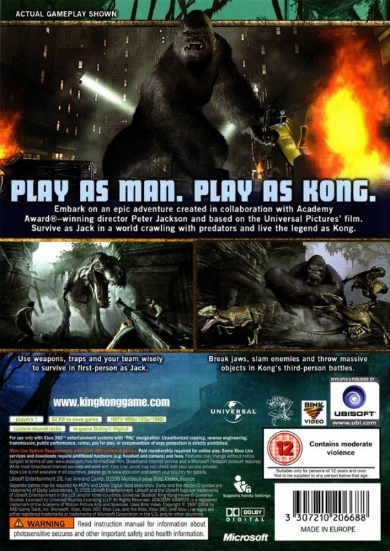 King Kong for Xbox 360 - Sales, Wiki, Release Dates, Review, Cheats,  Walkthrough