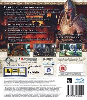 Elder Scrolls IV: Oblivion for PlayStation 3 - Sales, Wiki, Release Dates,  Review, Cheats, Walkthrough
