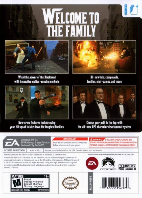 The Godfather: Backhand Edition for Wii - Sales, Wiki, Release Dates,  Review, Cheats, Walkthrough