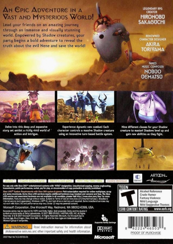 Blue Dragon for Xbox 360 - Sales, Wiki, Release Dates, Review, Cheats,  Walkthrough