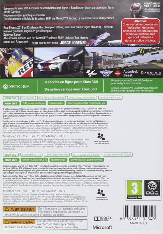 MotoGP 14 for Xbox 360 - DLC, Achievements, Trophies, Characters, Maps,  Story