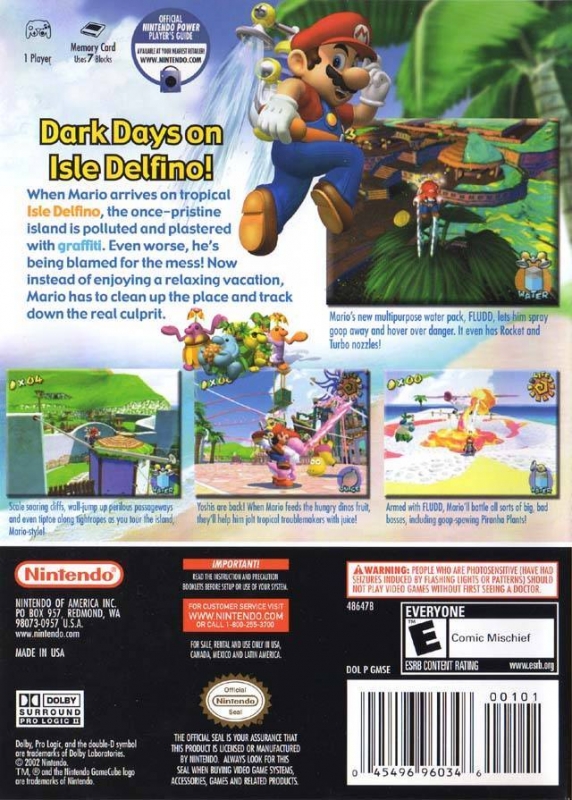 Super Mario Sunshine for GameCube - Sales, Wiki, Release Dates, Review,  Cheats, Walkthrough