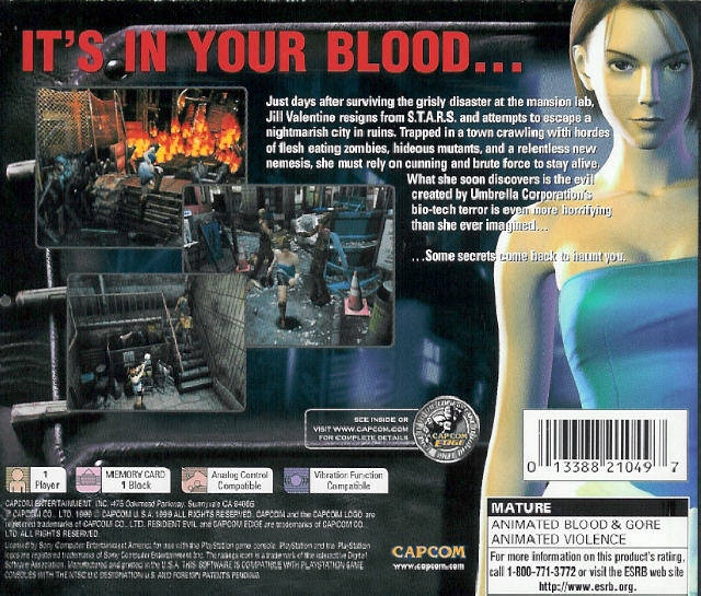 Resident Evil 3 for PlayStation - Sales, Wiki, Release Dates, Review, Cheats,  Walkthrough