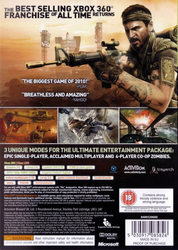 Call of Duty: Black Ops for Xbox 360 - Sales, Wiki, Release Dates, Review,  Cheats, Walkthrough