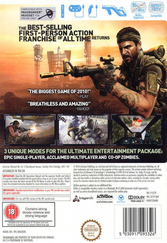 Call of Duty: Black Ops for Wii - Sales, Wiki, Release Dates, Review, Cheats,  Walkthrough