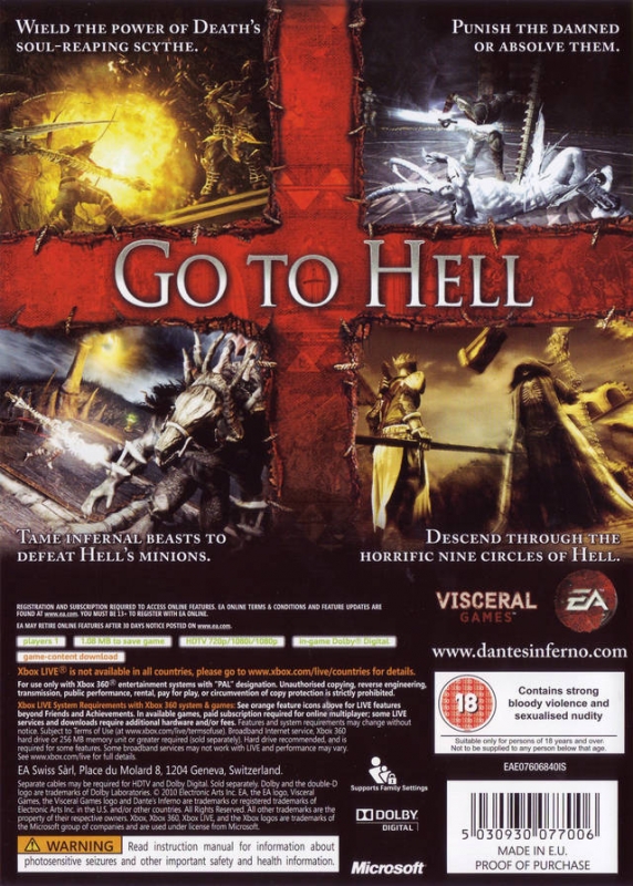 Dante's Inferno for Xbox 360 - Summary, Story, Characters, Maps