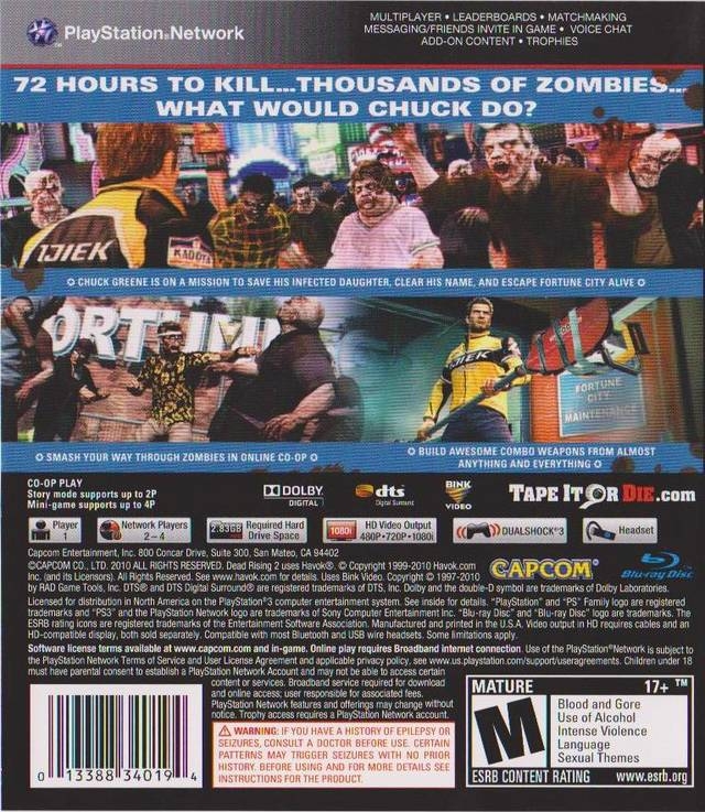 Dead Rising 2 for PlayStation 3 - Sales, Wiki, Release Dates, Review, Cheats,  Walkthrough