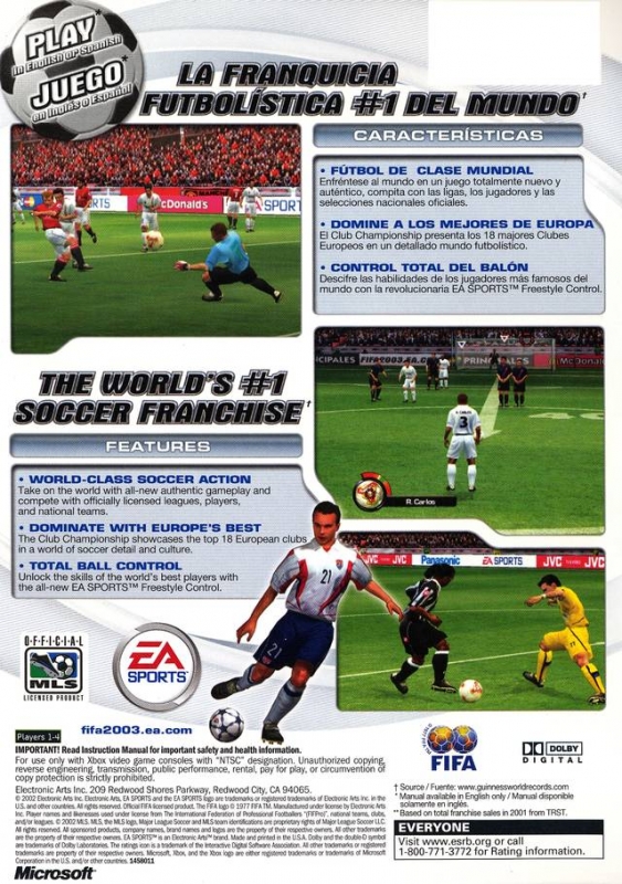 FIFA 2003 for Xbox - Sales, Wiki, Release Dates, Review, Cheats, Walkthrough