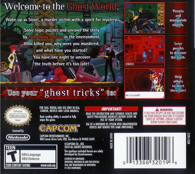 Ghost Trick for Nintendo DS - Sales, Wiki, Release Dates, Review, Cheats,  Walkthrough