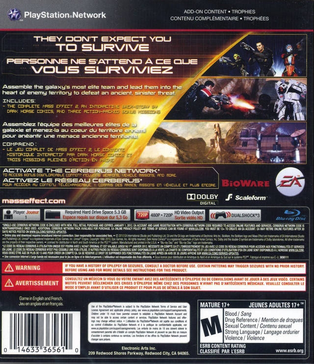 Mass Effect 2 for PlayStation 3 - Sales, Wiki, Release Dates, Review, Cheats,  Walkthrough