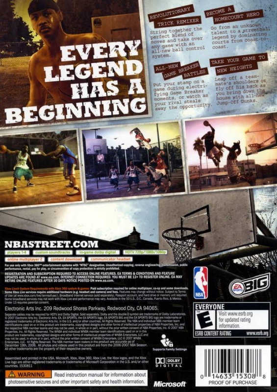 NBA Street: Homecourt for Xbox 360 - Sales, Wiki, Release Dates, Review,  Cheats, Walkthrough