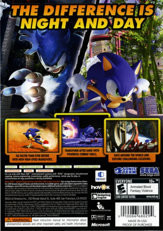 Sonic Unleashed for Xbox 360 - Cheats, Codes, Guide, Walkthrough, Tips &  Tricks