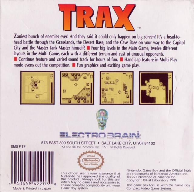Trax for Game Boy - Sales, Wiki, Release Dates, Review, Cheats, Walkthrough